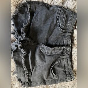 Black jean shorts